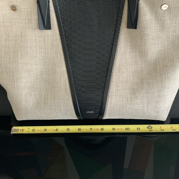 Vince black croc stamped tote - Picture 11 of 12